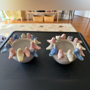 Colorful Bird Decorated Bowls
